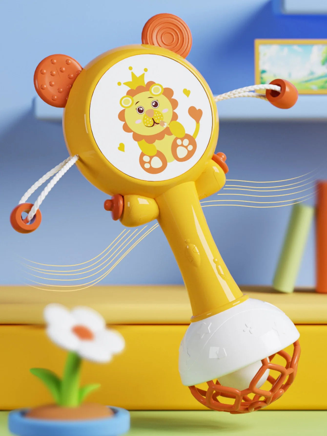 Baby Music Flashing Rattle Toys Rabbit Teether Hand Bells Mobile Infant Stop Weep Tear Rattles Newborn Early Educational Toy 18M