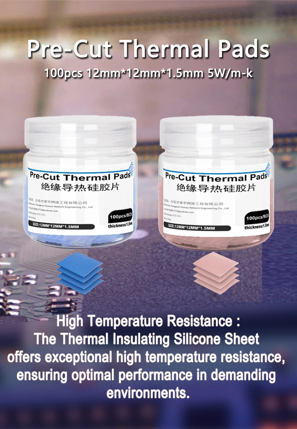 100PCS Thermal Pads Insulating Silicone Sheet High Temperature Resistance Motherboard CPU IC GPU PS5 PS4 Repair Pre-cutting Mat