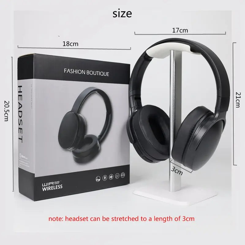NEWMSNR 9D Surround Sound Wireless Bluetooth Headphones Over Ear Headsets True Sports Earphones TF/AUX Music Player with HD Mic