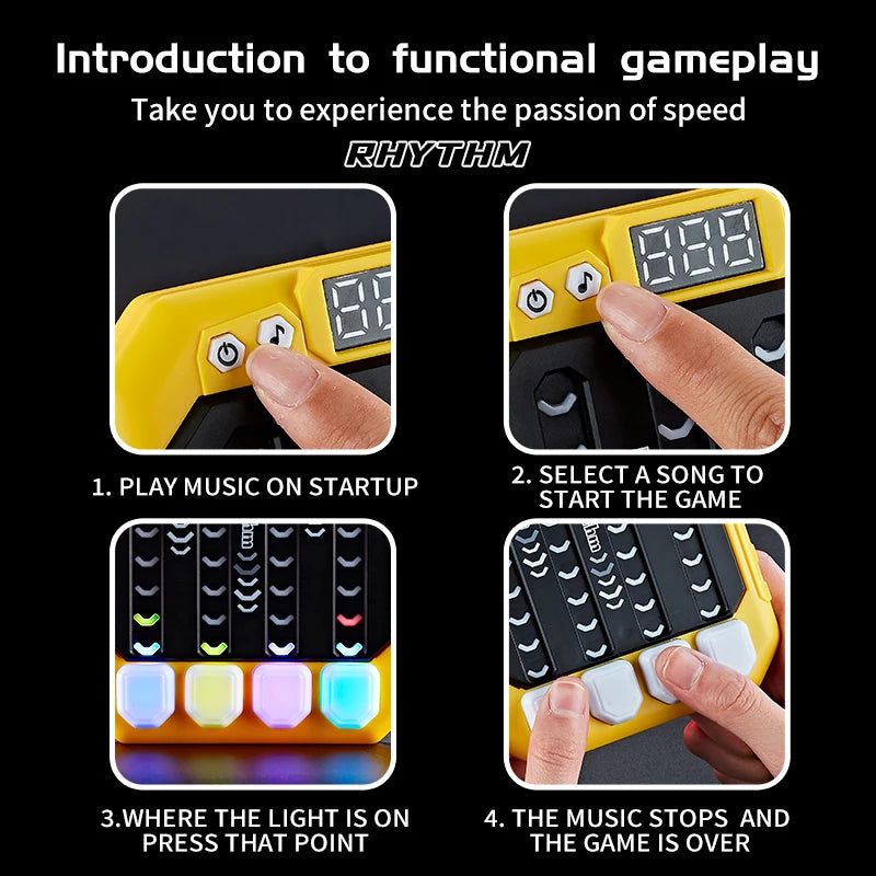 ZLang Dancing Handheld Memory Game Quick Push Game Fidget Toys for Adults Rhythm Handheld Game Machine Light Up Stress Relief