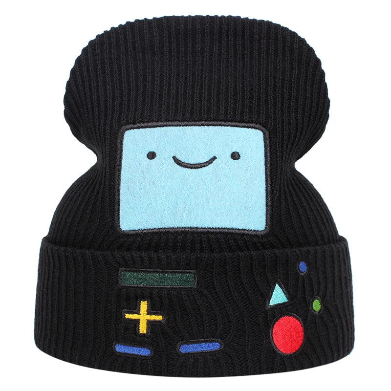 New Cartoon Adventure Time Casual Beanies For Women Men Hip Hop Beanie Hat Lovely Warm Knitted Skull Bonnet Gorros Ski Skullies