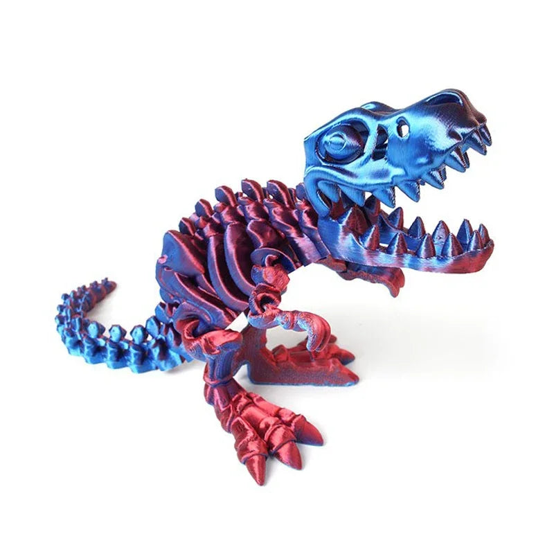 3D Printed Dragon Set Crafts Model Decoration Fidget Toy Rotatable Tyrannosaurus Rex Skeleton Dinosaur Gift for Birthdays