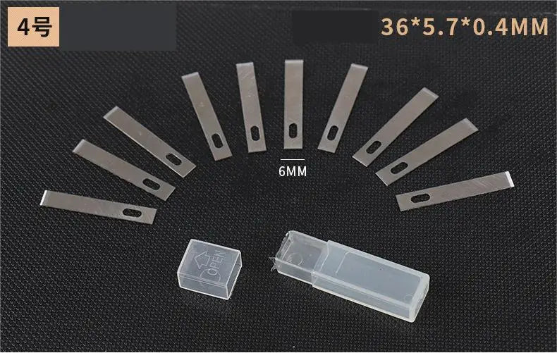 100/20Pcs 4# Metal Scalpel Knife Engraving Knife Blades DIY Wood Carving Knife Blade Replacement Surgical Sculpture Cutting Tool