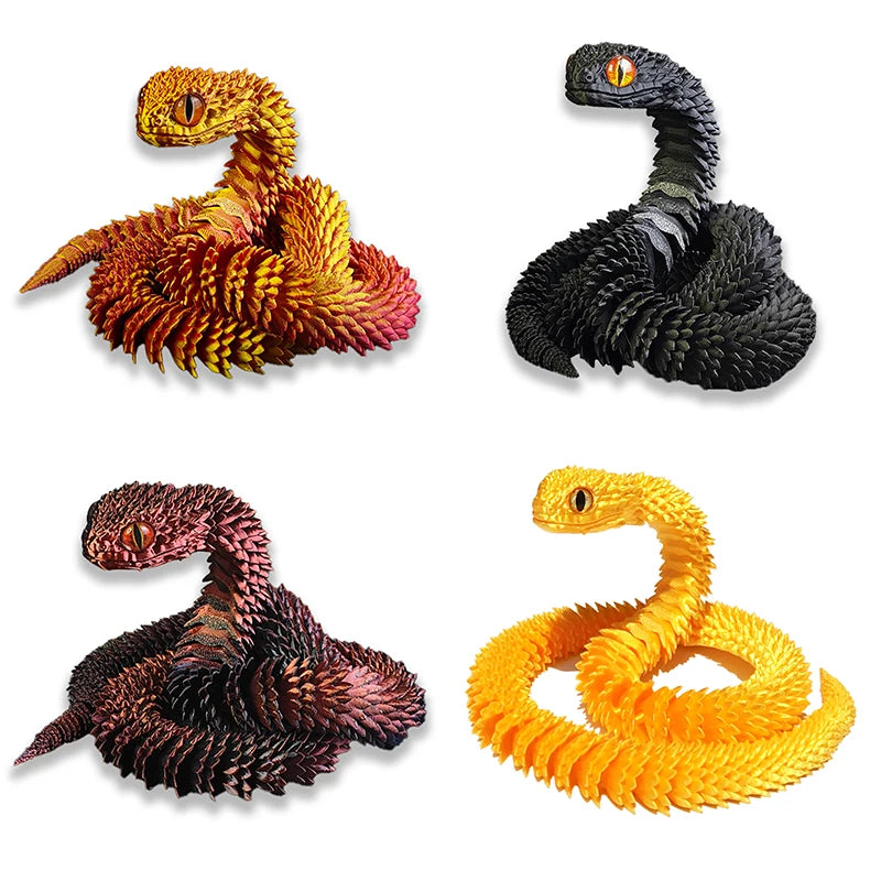 30cm 3D Printed Snake Toys Funny Printed Animals Snake Christmas New Year Craft Ornament Simulation Animal Home Desktop Ornament