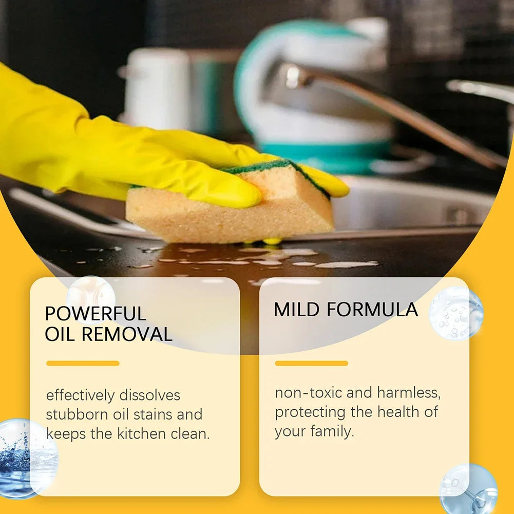 60ml Heavy Oil Cleaner Kitchen Oil Stain Powerful Degreaser Oil Stains Remover Cleaning Grills Oven Home Cooktop Cleaning Spray