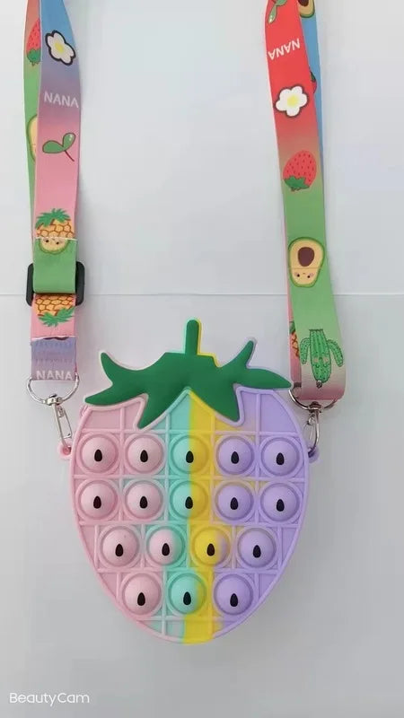37 styles Fidget Toys Silicone Push Bubble Crossbody Bag Sensory Reliver Autism Adults Kids Handbag Squeeze Toys for Kids gifts