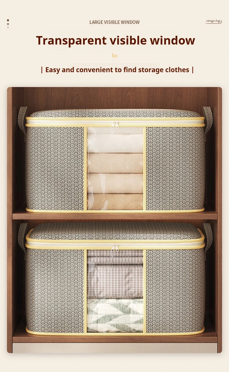 Closet Dustproof Organizer Visible Storage Bag Foldable Storage Box Quilt Container Moisture-proof Clothes Moving Bag