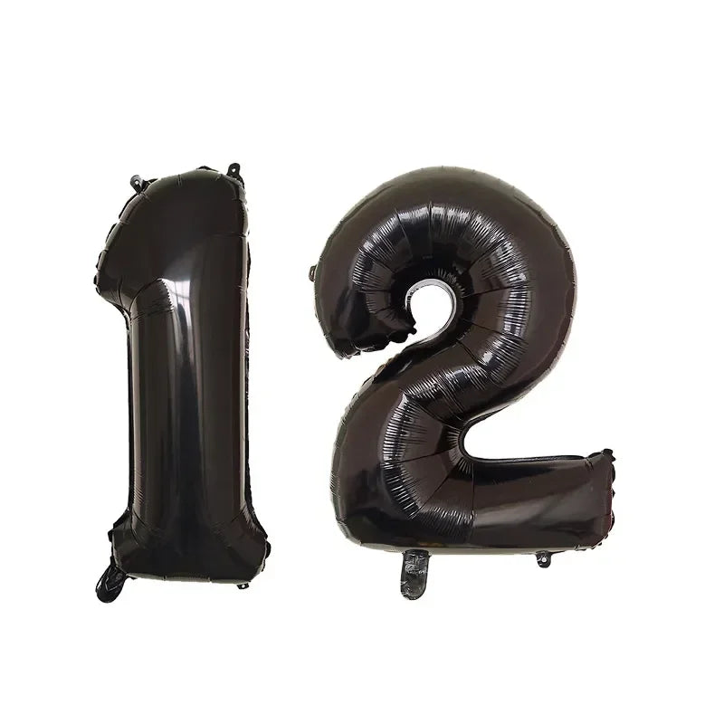 2Pcs 32 Inch Gold Silver Black Blue Red Helium Foil Number Balloon 10 11 12 13 14 15 Happy Birthday Party Decoration Supplies
