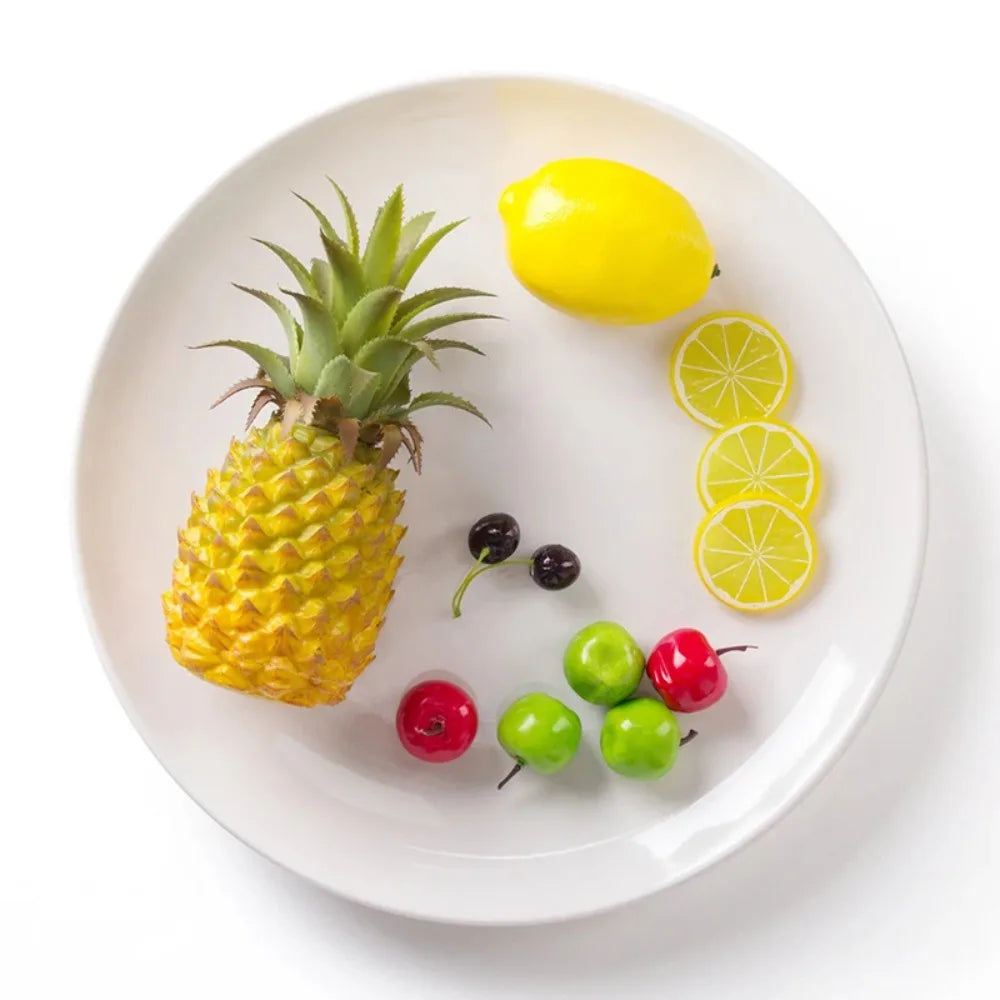 Household Round Melamine White Dish Fall-resistant Imitation Porcelain White Disc Unbreakable Durable Dinner Plate Dessert