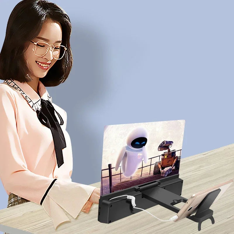 3D Screen Amplifiers Mobile Phone Magnifier With Enlarged Speaker Video Amplifier Stand Magnifying Folding Desk Audio Anti-BlueB