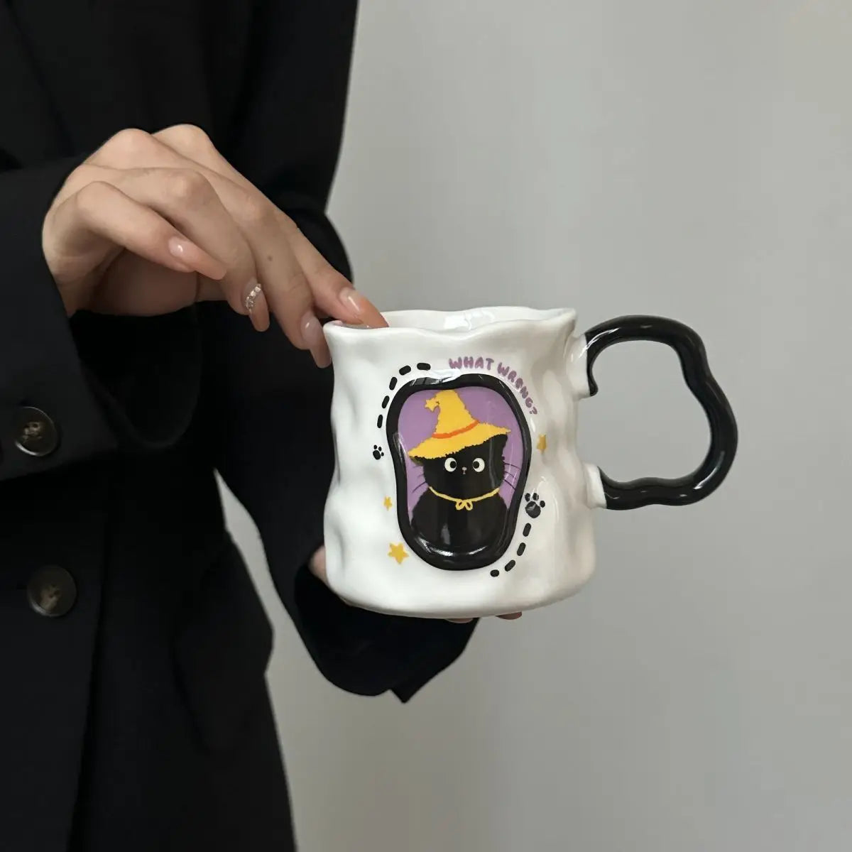 Irregular Cat Ceramic Mug, Birthday Gift Cup for Girlfriends and Girls, Creative Party Souvenir Gift Box Packaging Drinkware