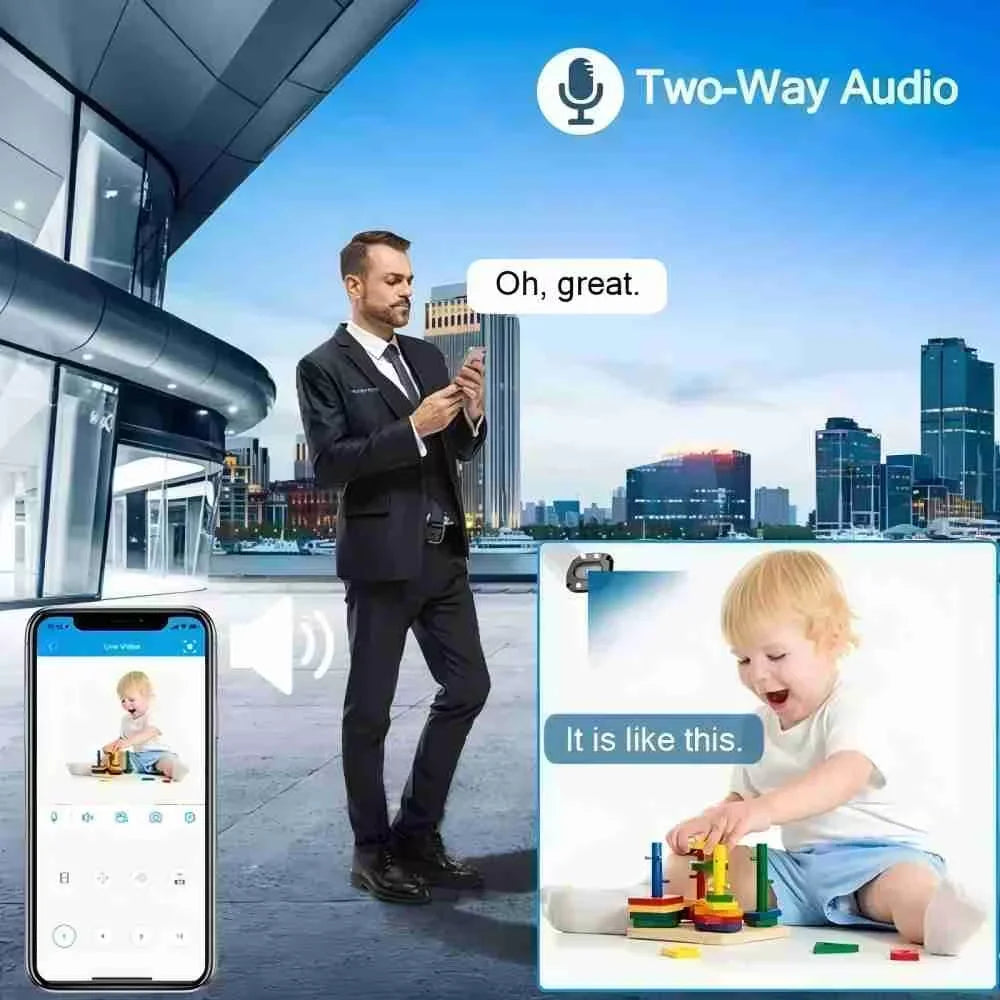 2K 4MP Auto Tracking PTZ Security Camera, 2.4G WiFi Outdoor IP Camera with Two-Way Audio, Night Vision, Smart Motion Detection,