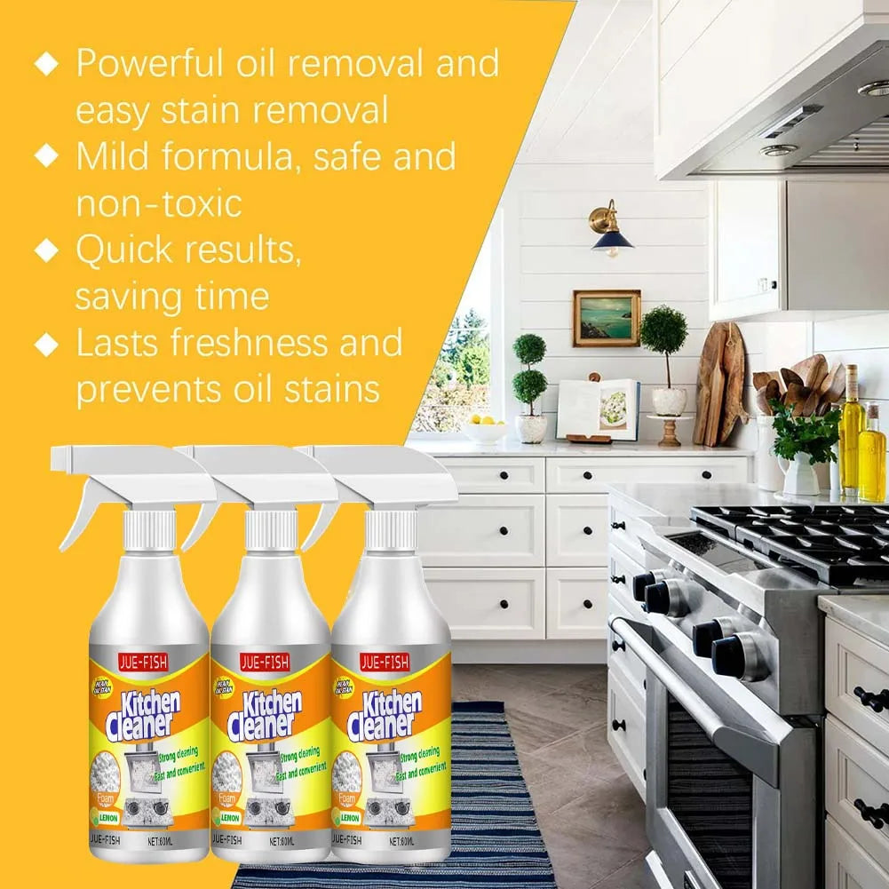 60ml Heavy Oil Cleaner Kitchen Oil Stain Powerful Degreaser Oil Stains Remover Cleaning Grills Oven Home Cooktop Cleaning Spray