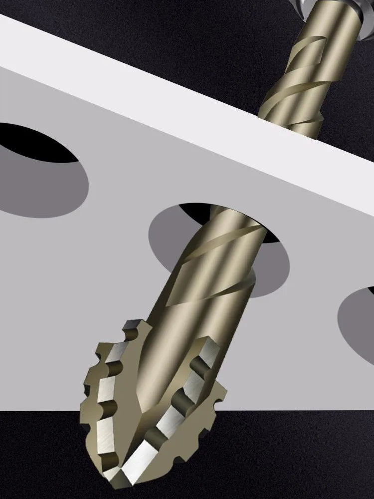 High-Four-edged serrated eccentric drill for dry drilling of ceramic tiles, glass, marble, concrete, stainless steel drill bits