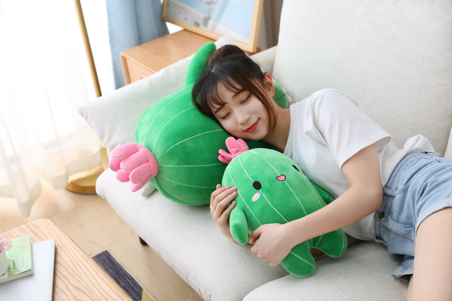 25/40/65cm Kawaii Simulation Cactus Plush Toy Cute Stuffed Plants Plushies Dolls Cartoon Soft Throw Pillow Kids Toys Home Decor
