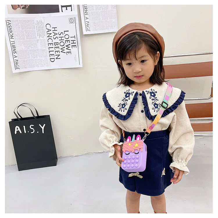 37 styles Fidget Toys Silicone Push Bubble Crossbody Bag Sensory Reliver Autism Adults Kids Handbag Squeeze Toys for Kids gifts