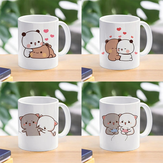 Panda Bear Bubu Dudu Coffee Milk Cup Mocha Cat Panda Bear Couple Christmas Mug Kawaii Cups Original Mugs Drinkware Birthday Gift