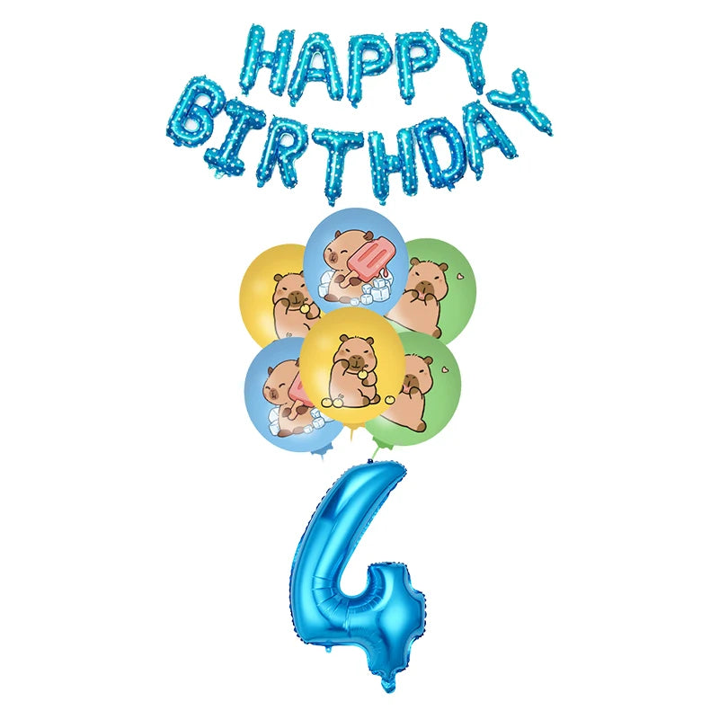 Capybara Birthday Party Decorations Tableware Set Cups Plates Napkins Tablecloth Straws Capybara Balloons Toy Girls Party Favors