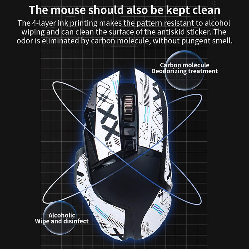 Anti-slip Handmade Mouse Sticker For Logitech G502 Hero Wireless Skin Sticker Side Sweat Pad G502 PC Gamer DIY Without Mouse