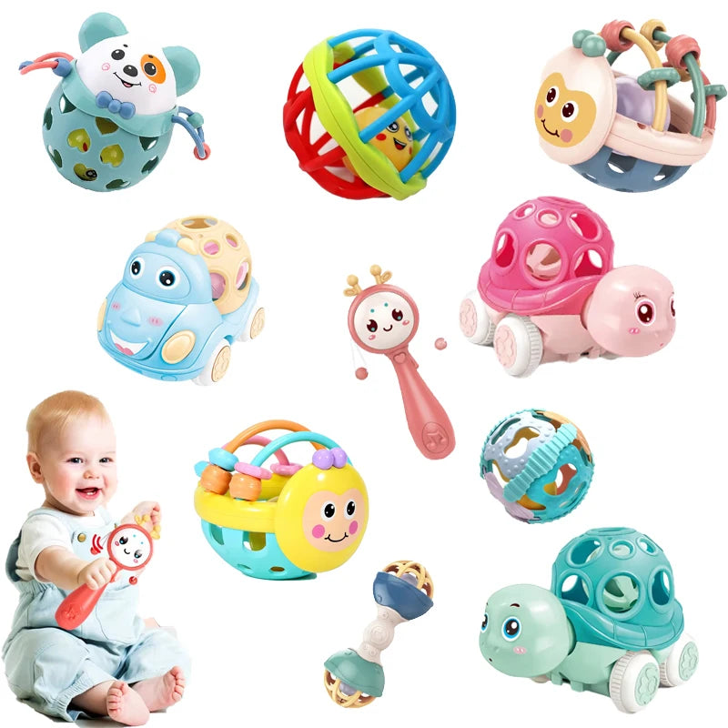 Baby Rattles Toys 0 12 Months Baby Games Teether Sensory Newborn Toy Educational Development Toys For Babies 1 2 Year Old