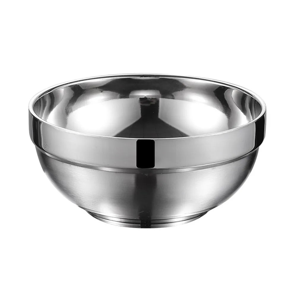 Stainless Steel Bowl Double Layer Thickening Bowl For Family Kitchens Outdoor Picnics Salad Bowl Deep Dish Tableware
