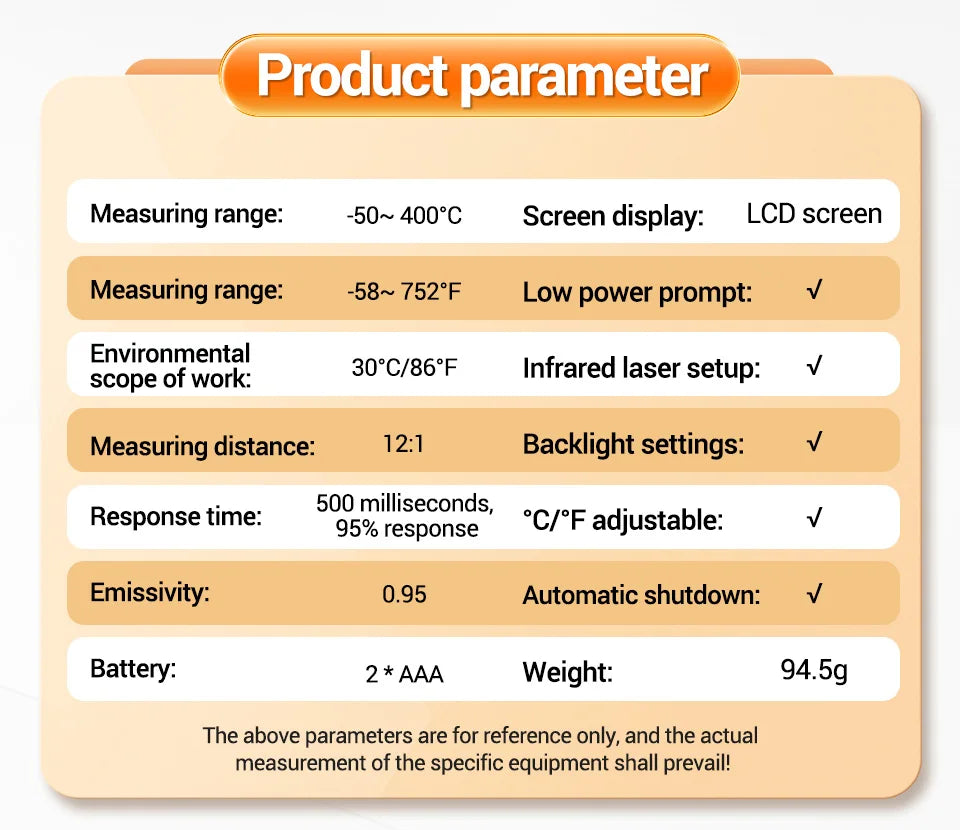 ANENG TH201 Celsius Display Digital Infrared Thermometer Highly Sensitive Non-contact Temperature Measuring Gun Hygrometer
