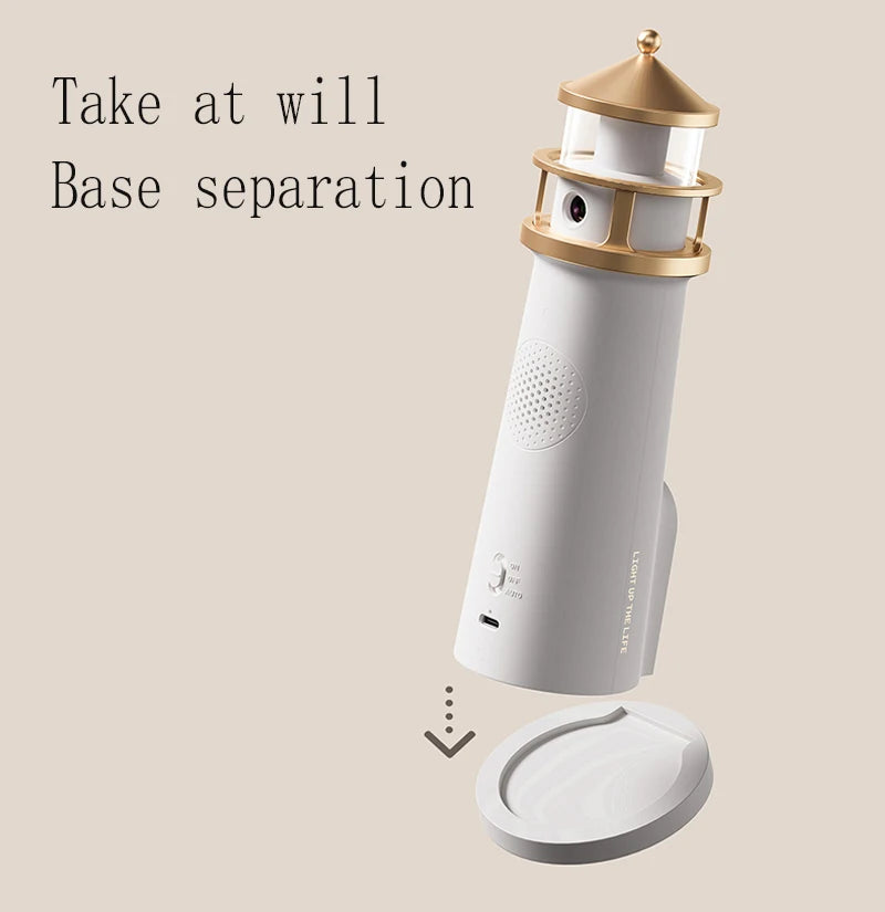 Floating Moon Lamp Projection Lighthouse Lamps Night Light Remote Control Bluetooth Speakers Motion Sensor Light Room Decor Gift