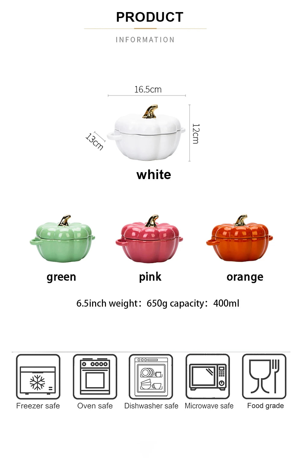 Pumpkin Shape Bowl With Lid Ceramic Soup Salad Cereal Bowl Bakeware Oven Baking Pan Kitchen Halloween Party Festival Decoration