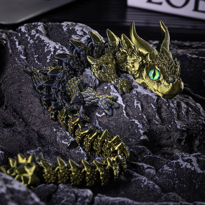 3D Printed Magic Dragon Movable Joint Fidget Toy Rotatable Articulated Office Desktop Ornament Adults Kid Toy Crafts Gift