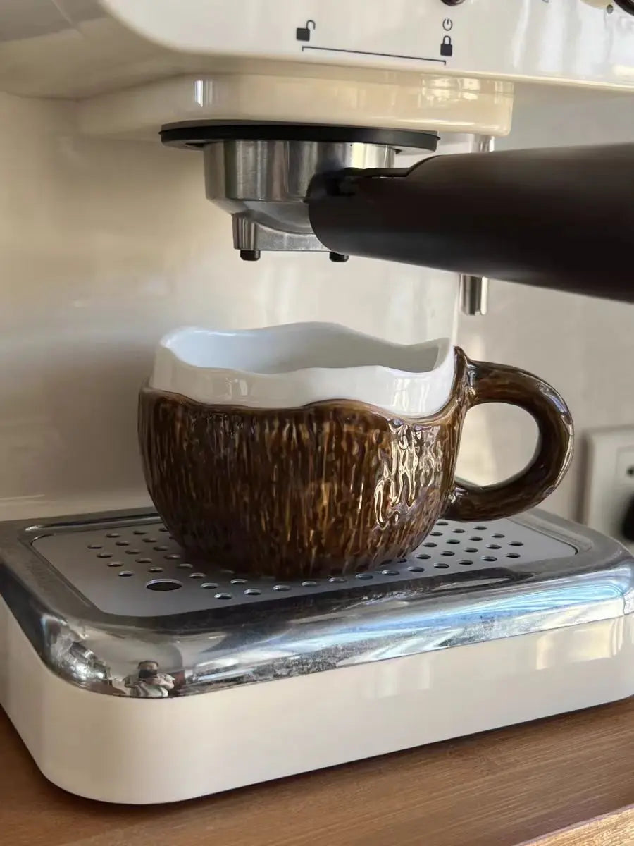 High value ins retro hand-squeezed irregular ceramic mark coconut cup coffee cup oat breakfast water cup