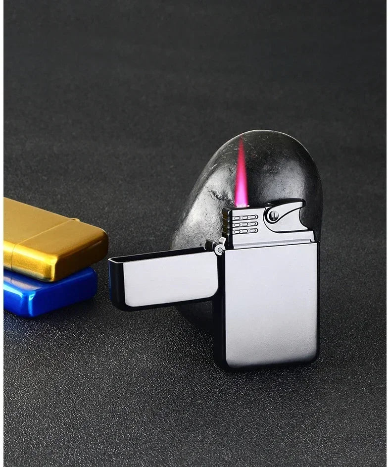 Windproof Metal Lighter Waterproof Portable Cigarette Lighter Red Fire Flame Direct Cigar Gas Lighter Smoke Accesoires for Men