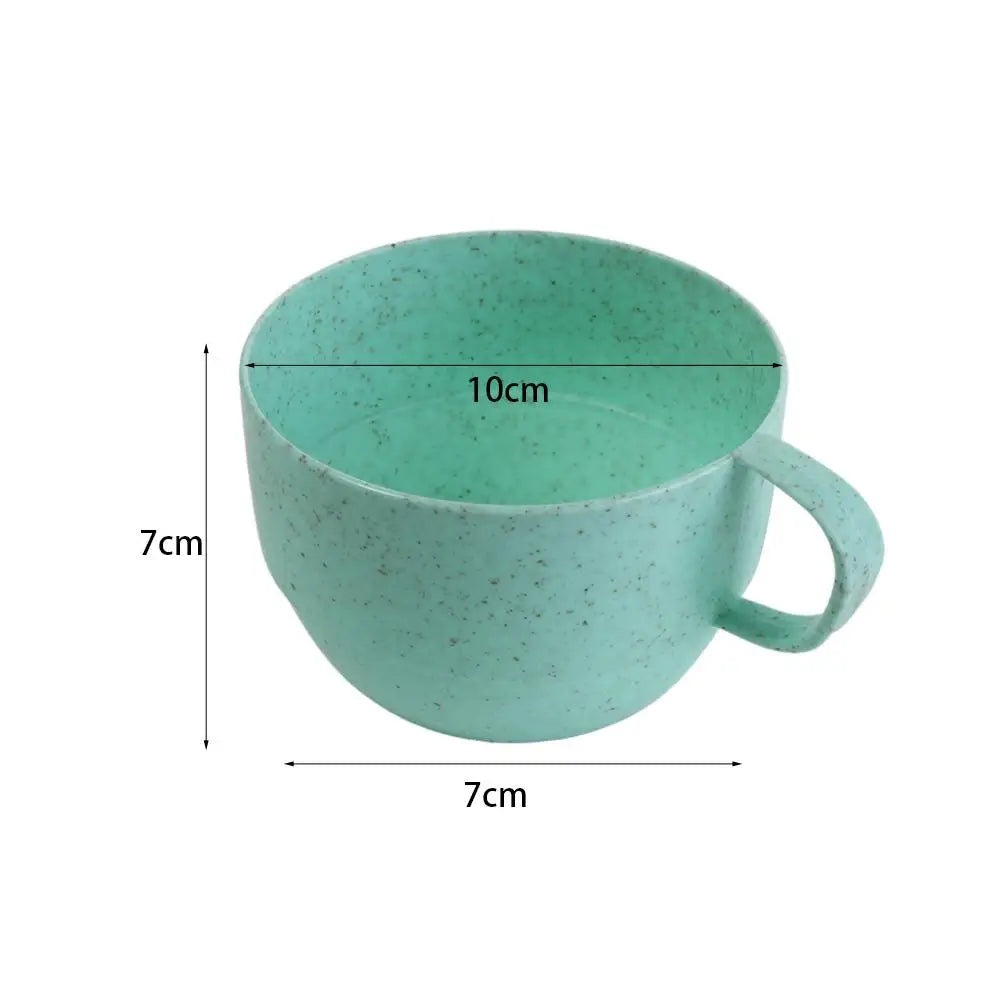 1 pcs Wide Mouth Reusable Kitchen Supplies with Handle Eco-friendly Drinking Cup Wheat Straw Cup Drinkware Coffee Mug