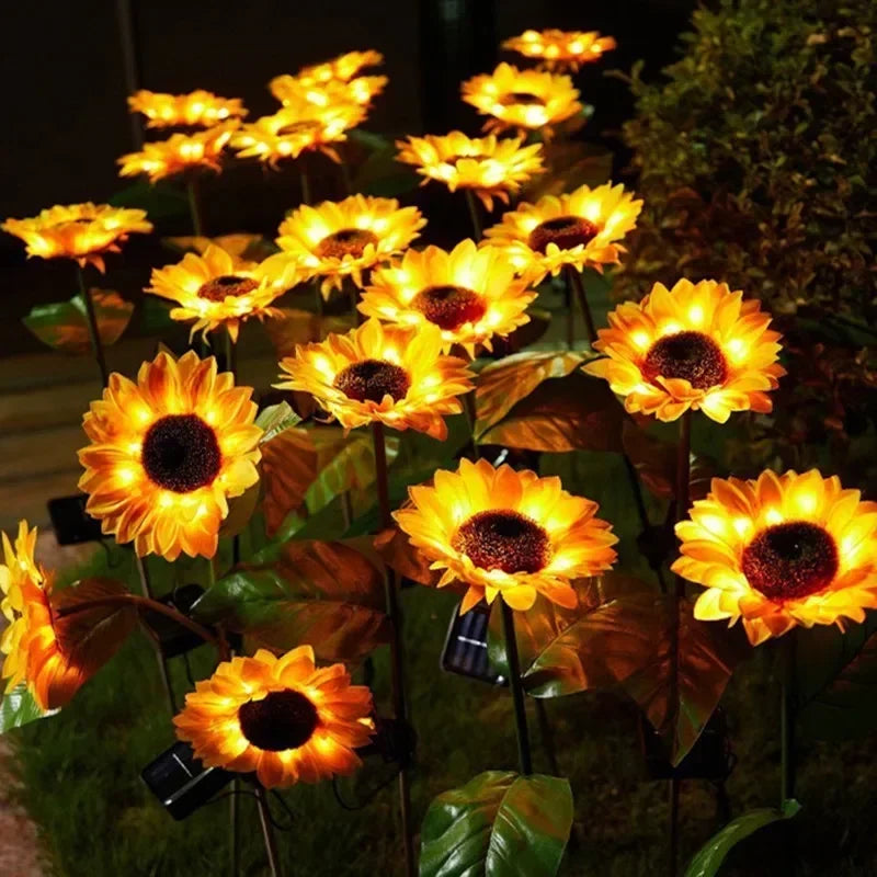 LED Solar Sunflower Outdoor Lawn Light Garden Yard Lawn Night Lamp Landscape Garden Home 2025 Ramadan Wedding Decorations