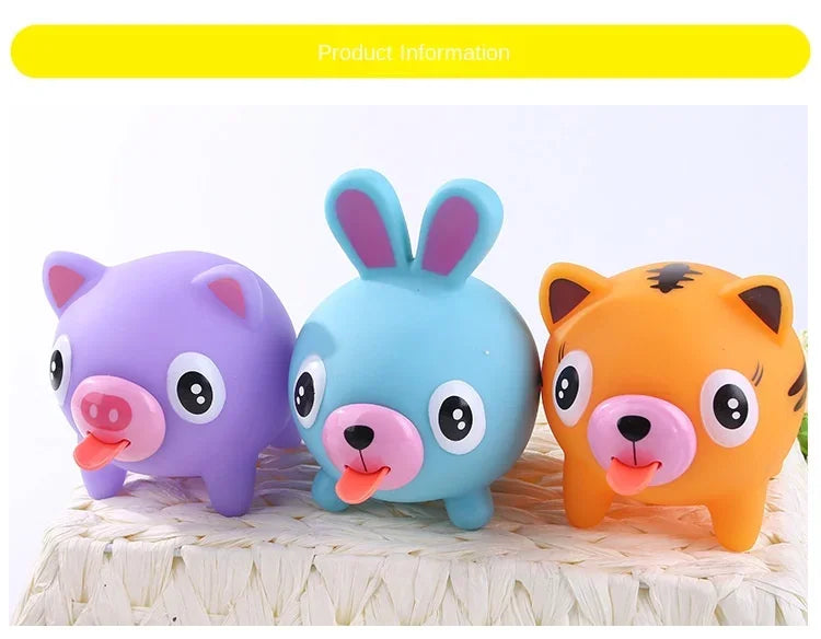 Talking Animal Baby Toys Jabber Ball Tongue Out Stress Relieve Soft Cute Tiger Pig Dog Ball Great Gifts for Kids Adult Baby Toy