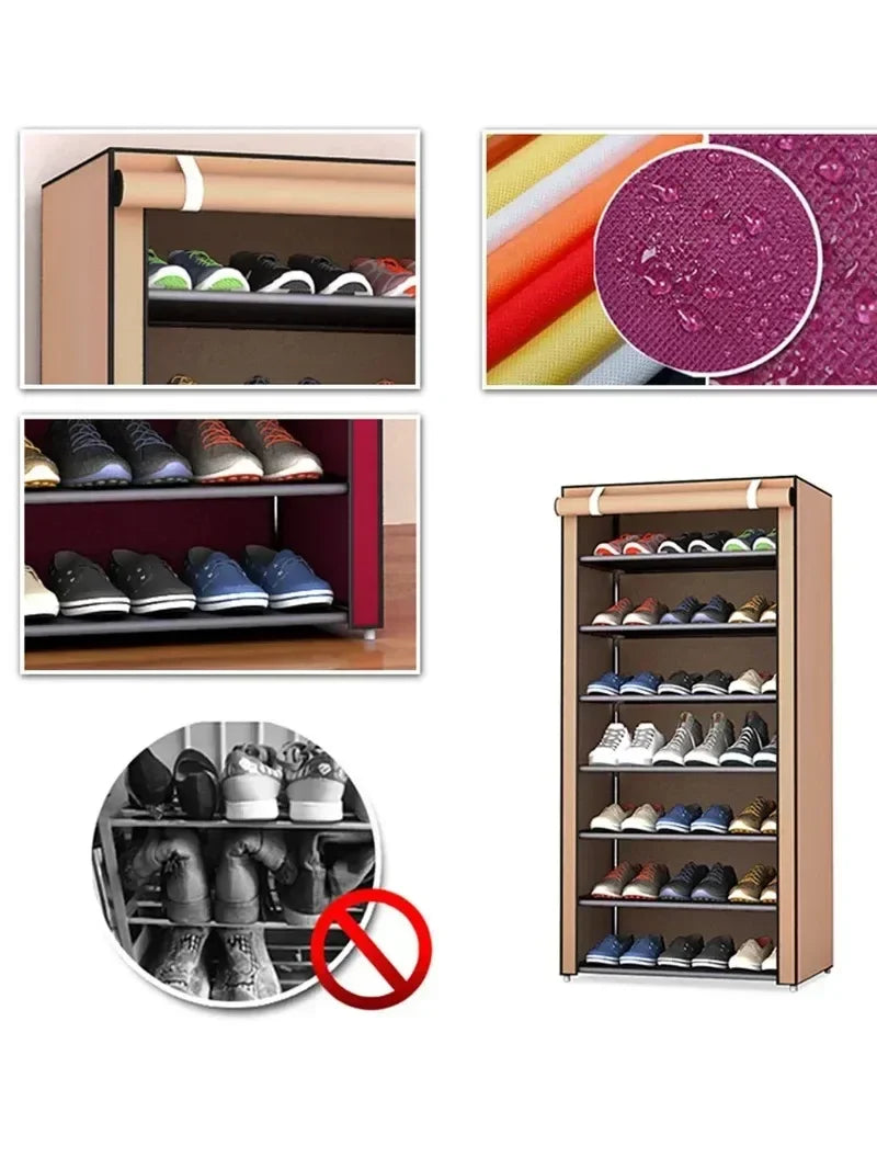 Home corridor living room shoe rack fabric dustproof shoe cabinet economical multi-layer shoe cabinet minimalist furniture