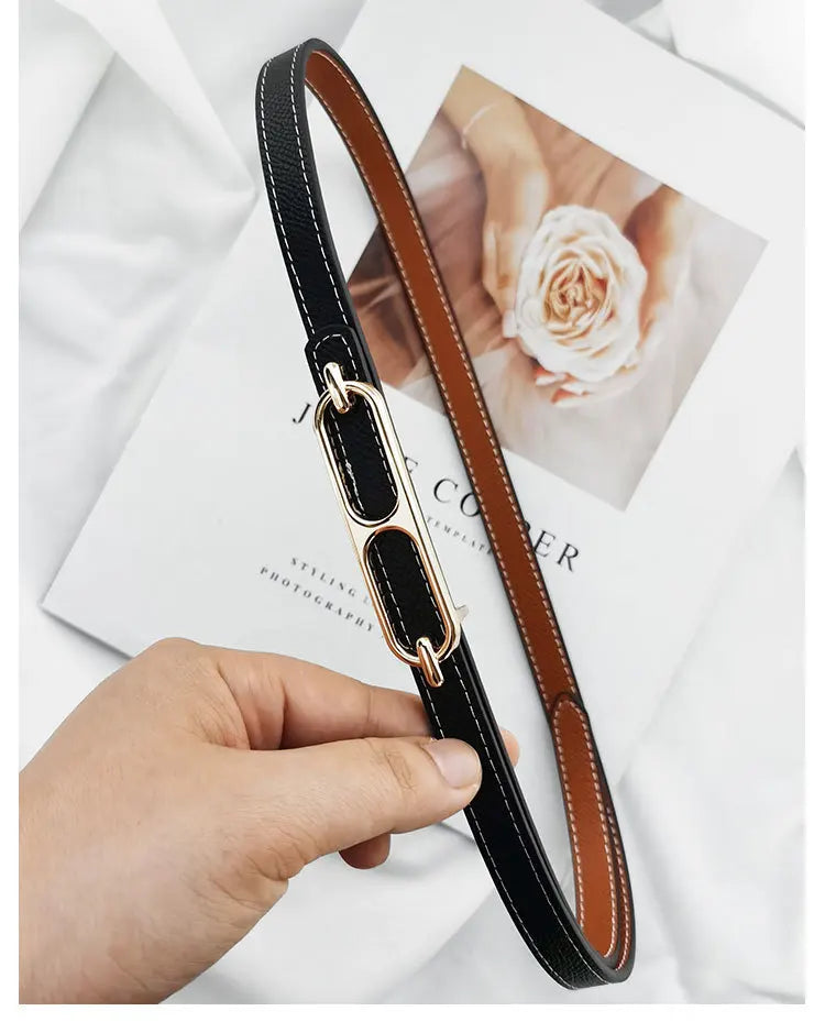 2023 Double-sided use of women's leather belt decorated ins fashion jeans wild student trend luxury design top quality brand