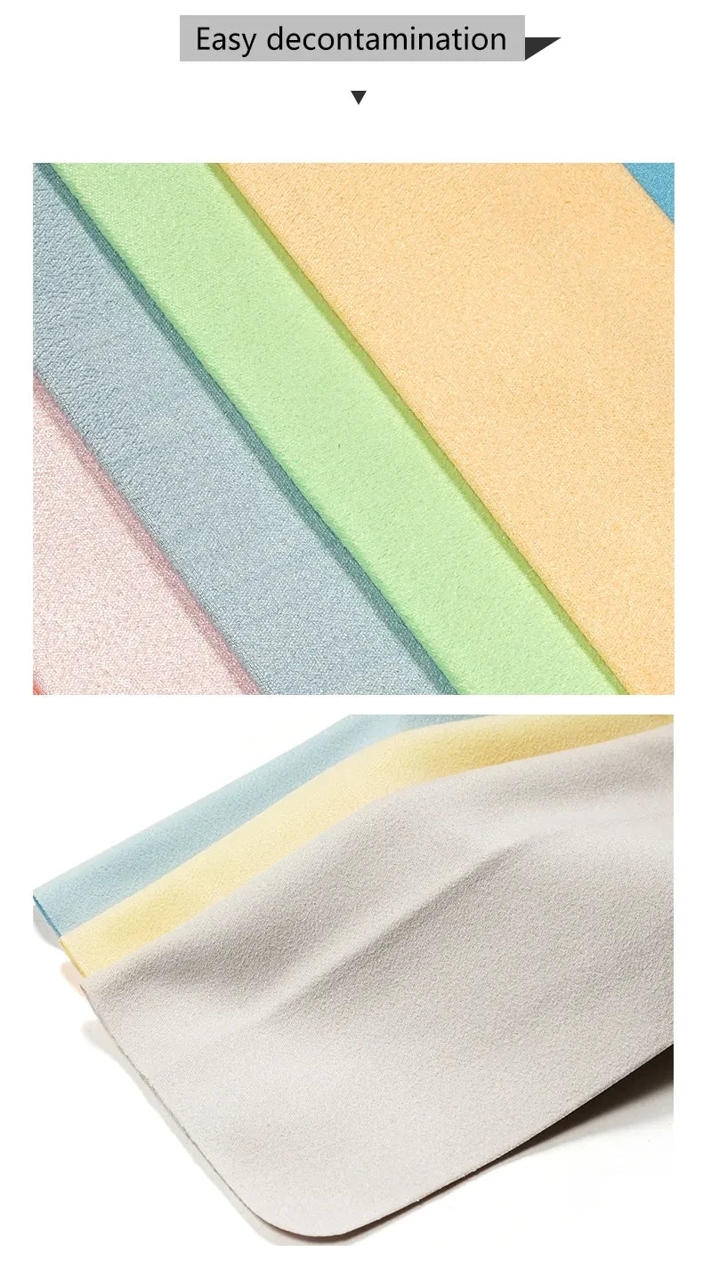 5PCS Eyeglass Cleaning Cloth Microfiber adaptable for Screens, Lenses Nylon or Polaroid Glasses 15*18cm random color
