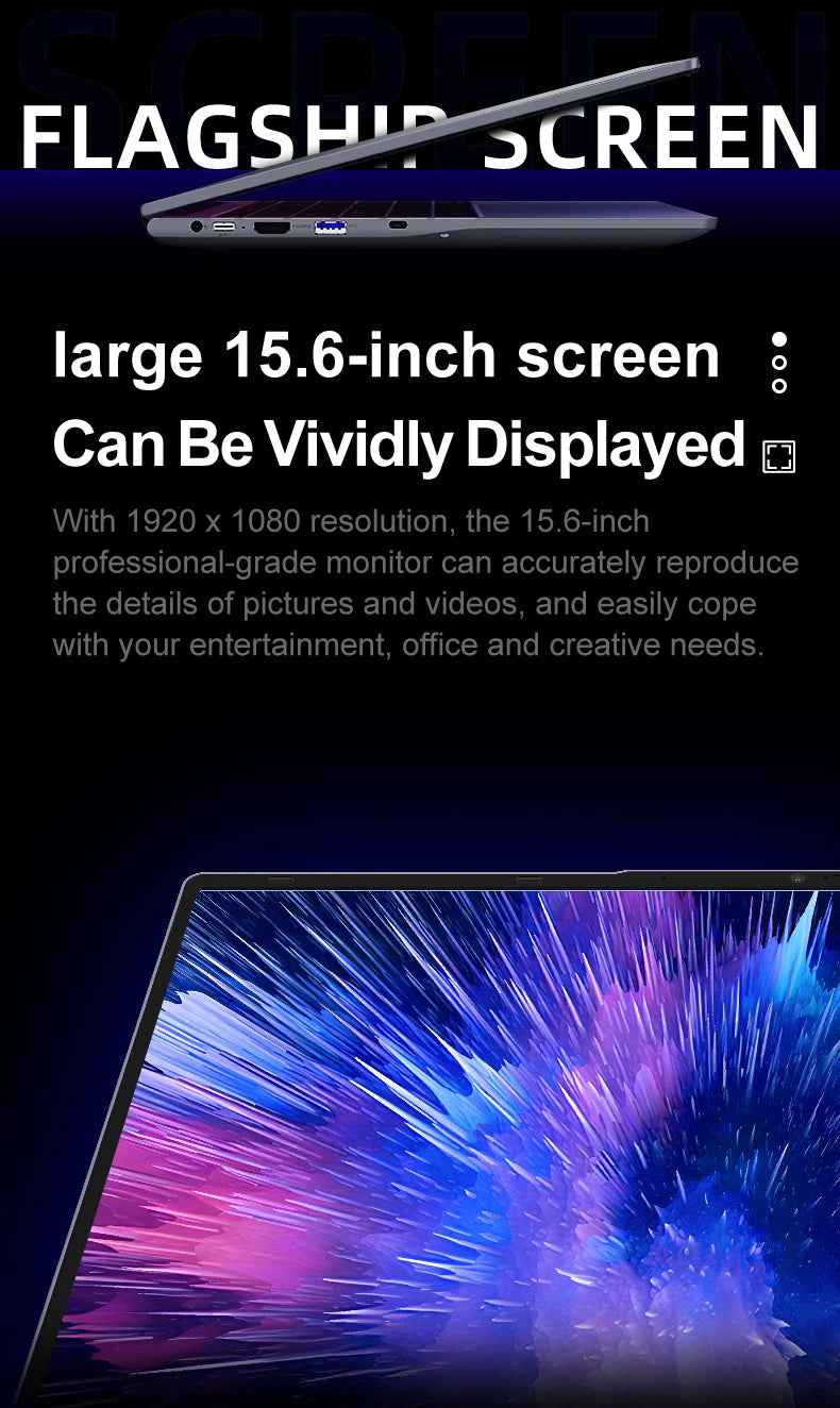 JINGSHA Laptop 15.6 Inch CPU Intel N95 8GB 16GB DDR4 RAM SSD 512GB 1TB BT5 WiFi5 IPS Lightweight Business Computer Notebook