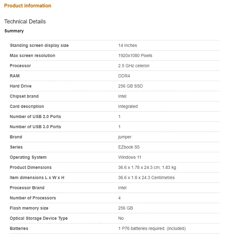 14 Inch  Windows 11 Computer Laptop PC 12GB LPDDR4 RAM 256GB SSD ROM  4-Core Processor WIFI 1080p FHD IPS Screen with Celeron