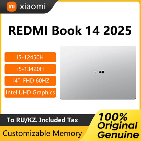 2025 Xiaomi REDMI Book 14 Laptop 14 Inch FHD 60Hz Screen Notebook i5-13420H 16GB 512GB Netbook Computer With Intel UHD Graphics