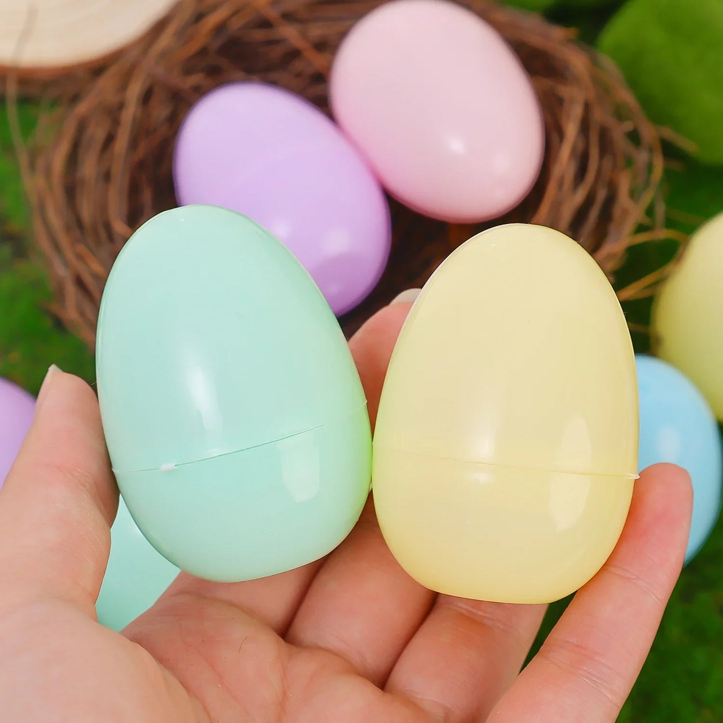 50/10PCS Plastic Easter Eggs Fillable Plastic Egg Kids Toy Colorful Gift Packaging Box Easter Party Hunt Game DIY Craft Supplies