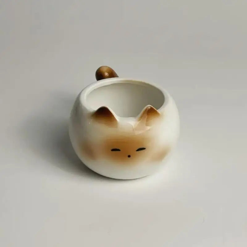 210ml Ceramic Mug Cartoon Siamese Cat Coffee Cup Underglaze Colored Cat Water Cup Home Breakfast Milk Coffee Mug Birthday Gift