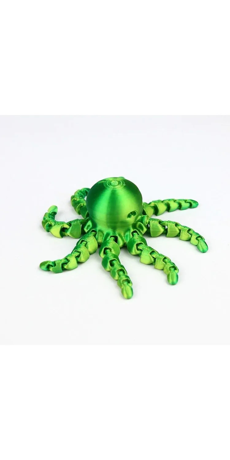 12cm 3D Printed Octopus Figurine with Flexible Joints for Home Office Desk Decoration Ocean Animal Table Ornament Ideal Gift Toy