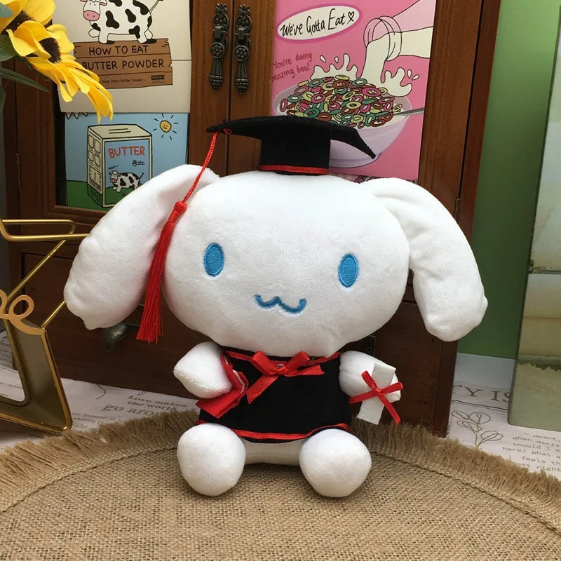 25cm Graduation Plush Toy Stitch Original Figures Stuffed Toys Sanrio Kuromi Hello Kitty Sofa Large Plush Doll Kids Xmas Gifts
