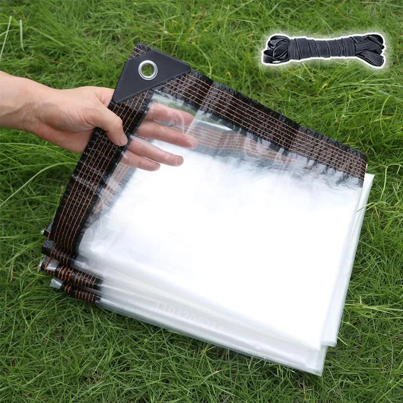 2x3m Transparent Plastic Gardening Shelter Film Waterproof Tarp Cloth for Terrace Succulents Insulation Tent Balcony Awnings