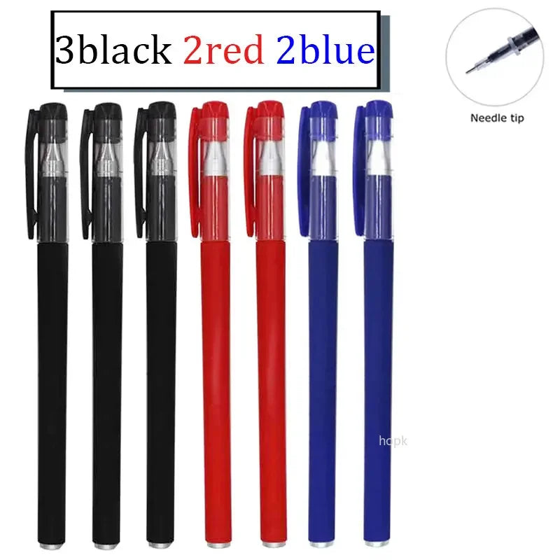 7/35 PCS Gel Pen Set School Supplies Black Blue Red Ink Color Ballpoint Pen Kawaii Pen Writing Tool School Office Stationery