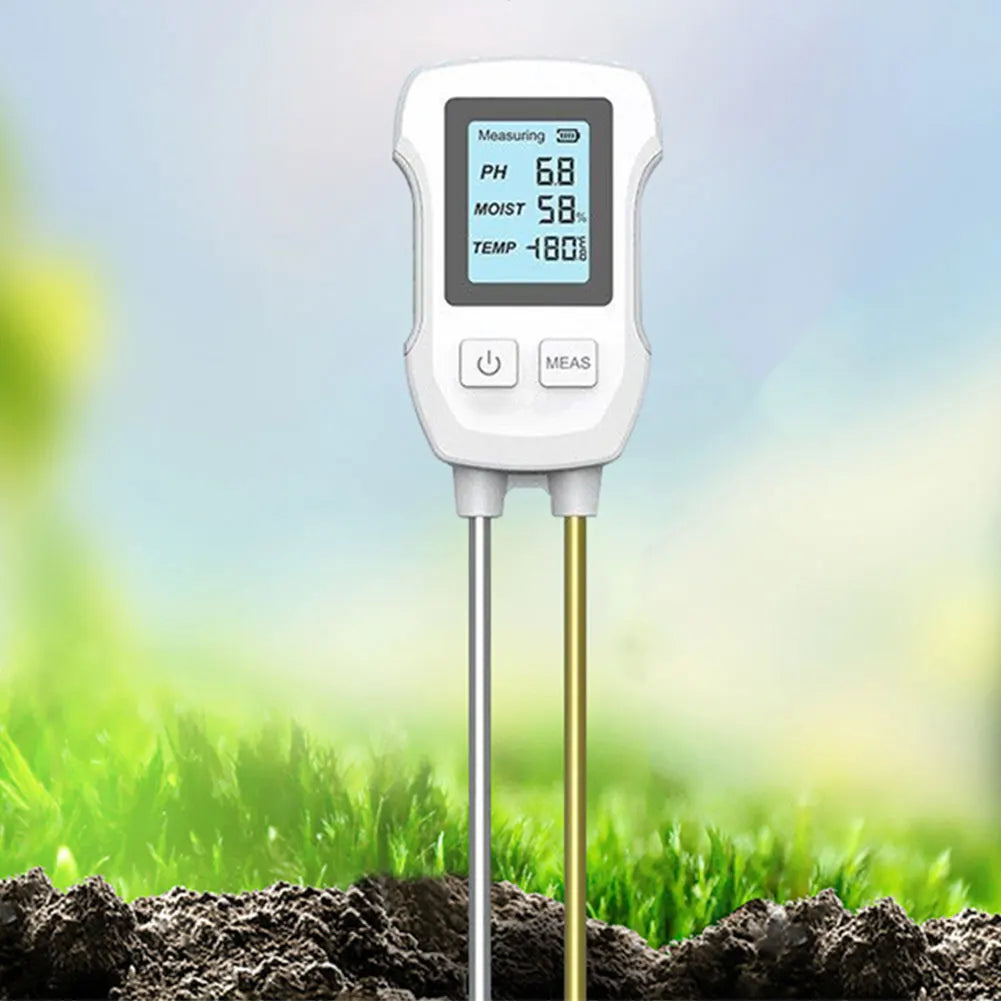 3 in 1 Digital Soil Test Meter Backlight LCD Display Plant Temperature/Soil Moisture/PH Meter for House Plants Garden Lawn Farm