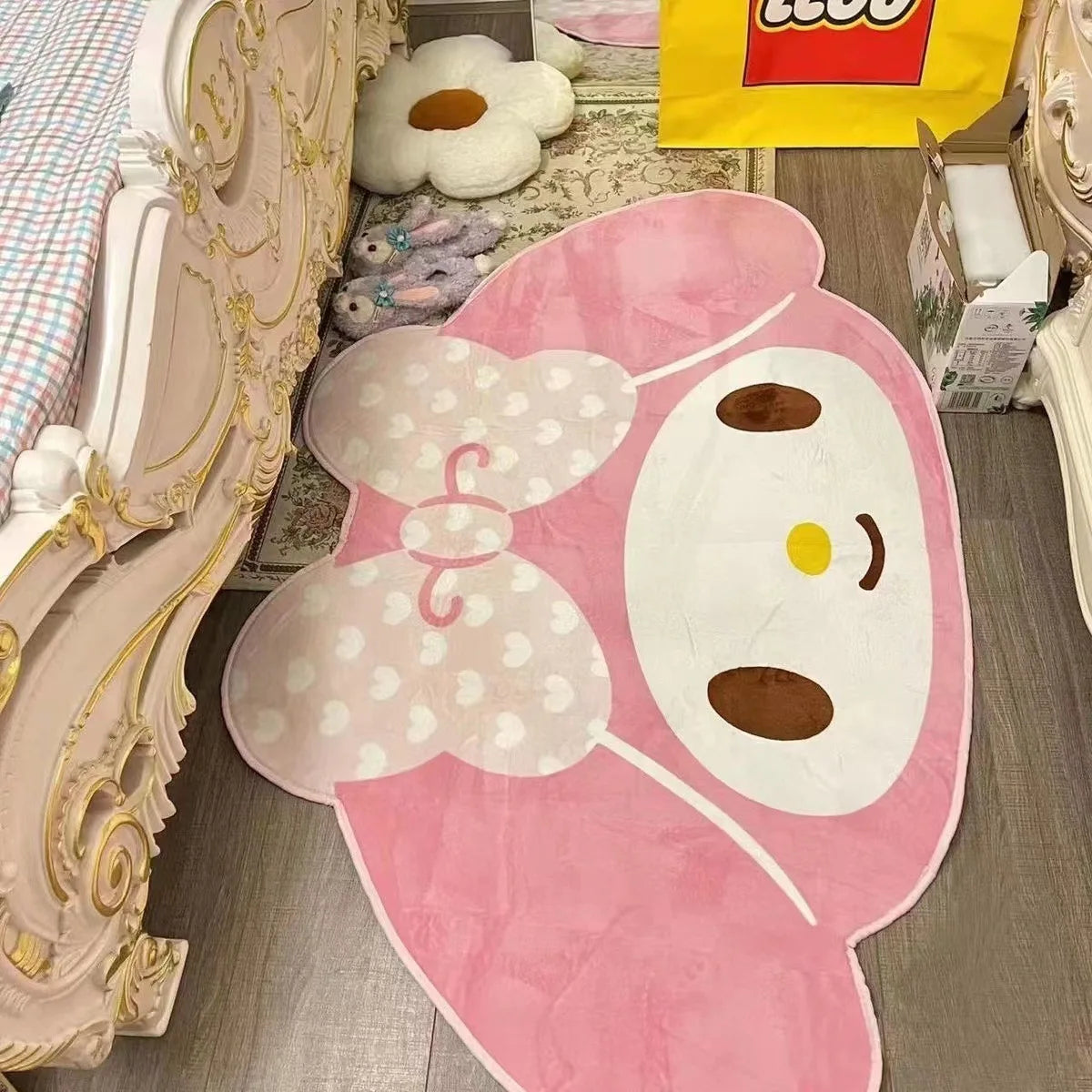 60-160cm Sanrio My Melody Carpet Bedside Blanket Floor Mat Dressing Table Foot Pad Girl Room Bedroom Decorative Pashmina Carpet