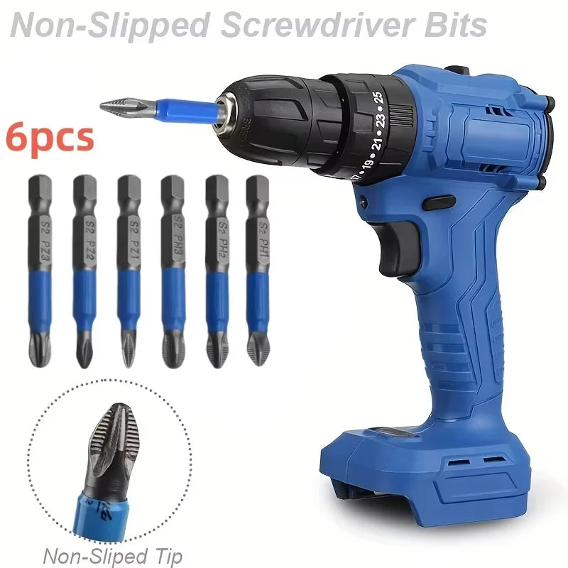 Magnetic Screwdriver Bit Set PH1 PH2 PH3 PZ1 PZ2 PZ3 Anti-skid 1/4 Hexagonal Shank Suitable for hand drill tools Accessories Par