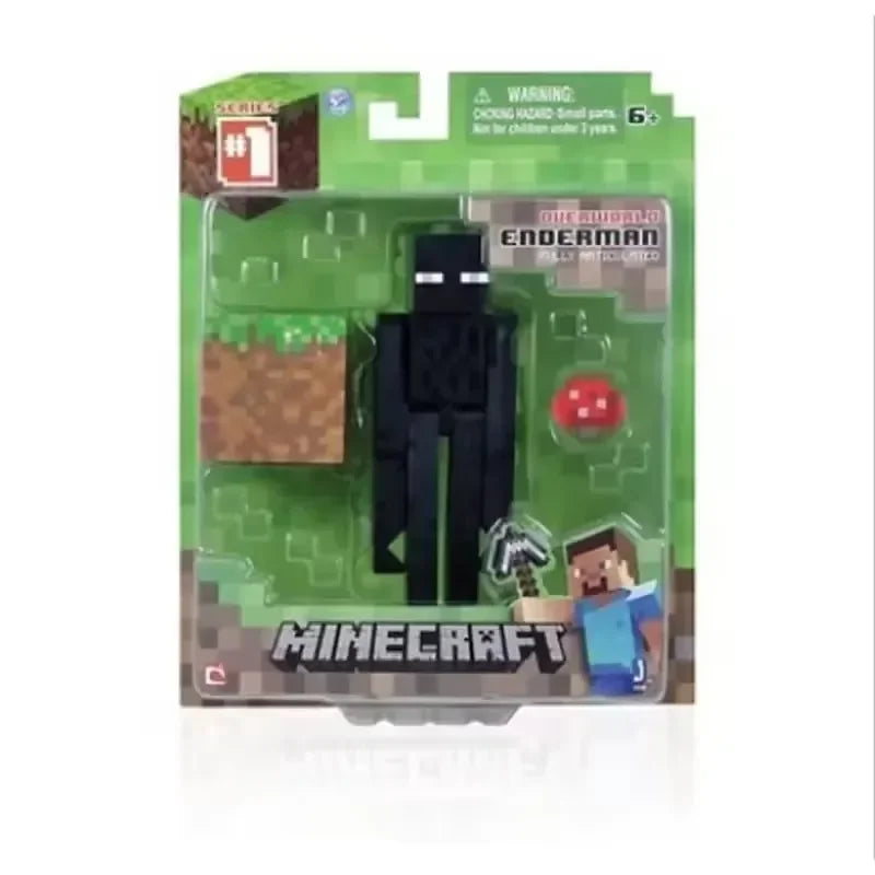 New Minecrafts Steve Alex Zombie Villager Action Figures Model Anime MC Game Puzzle Assembled Toy Doll Mini Weapon Kids Gifts